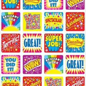 Carson Dellosa 120 Inspirational Stickers for Kids, 6 Sheets of Incentives With Positive Affirmations for Prizes, Reward Chart, School Supplies for Teachers, Classroom Must Haves