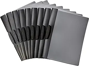 Amazon Basics Report Folder Cover with Clip, Pack of 10, Grey, 9 x 10.5 inches