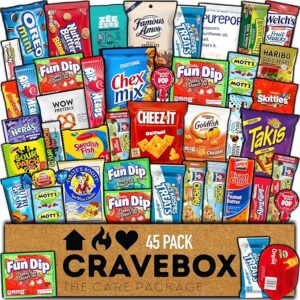 CRAVEBOX Gift Snack Box (45 Count) Variety Pack Care Package