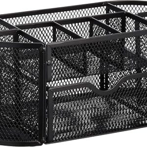 Amazon Basics Mesh Desk Office Organizer, Black, 9.25" x 4.53" x 3.94"