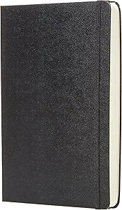 Amazon Basics Daily Planner and Journal, Hard Cover, 5.8" x 8.25", Black
