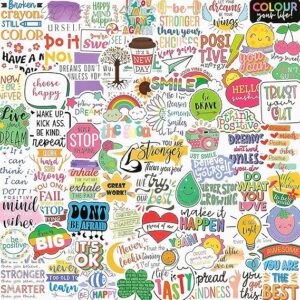 300pcs Inspirational Positive Stickers for Adults, Vinyl Waterproof Motivational Affirmation Stickers for Water Bottle Scrapbook Vision Board Supplies Journaling Laptop Teens Kids Teachers