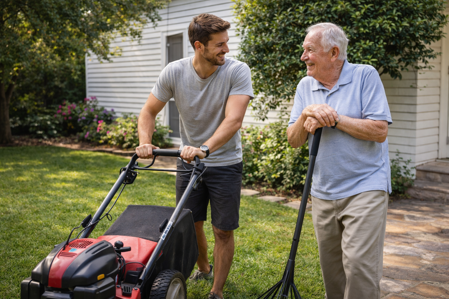 Offering to Help a Neighbor with Yard Work