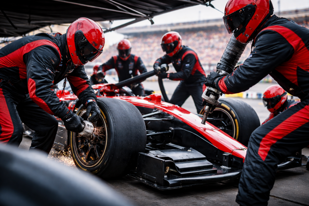 Working in the Pit Crew for a Race Car - A1OP